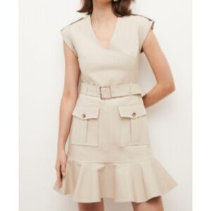 Karen Millen beige khaki trench dress size 6